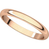 14k Rose Gold 2.5mm Half Round Band , Size 5.5