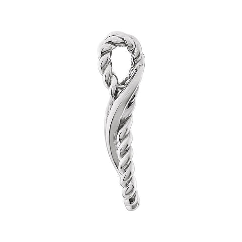 14k White Gold Teardrop Rope Design Pendant