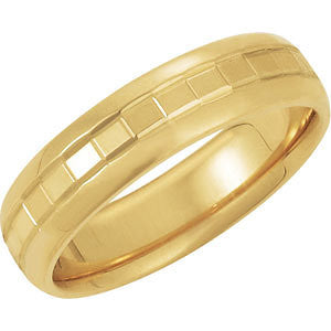 14k Yellow Gold 6mm Design Band Size 11