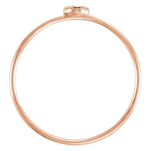 14k Rose Gold .04 CTW Diamond Petite Circle Ring, Size 7