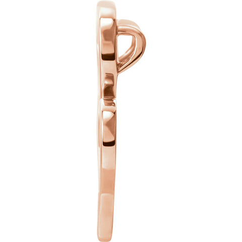 14k Rose Gold Double Heart Chain Slide