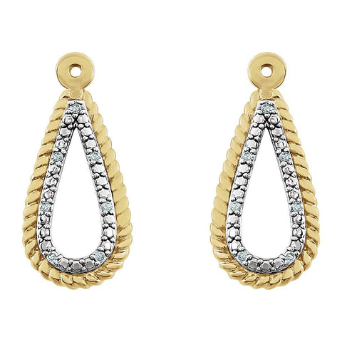 14k White Gold 14K Yellow Gold Plated .04 CTW Diamond Earring Jackets