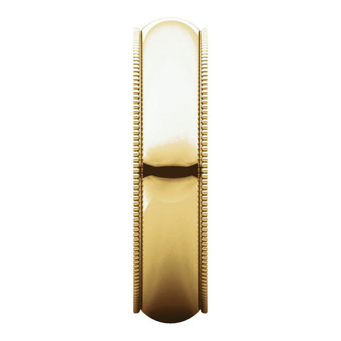10k Yellow Gold 5mm Milgrain Comfort Fit Band, Size 11