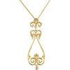 14k Yellow Gold 0.08 ctw. Diamond Decorative Dangle 18-inch Necklace