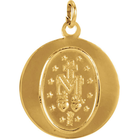 14k Yellow Gold 14.75mm Miraculous Medal