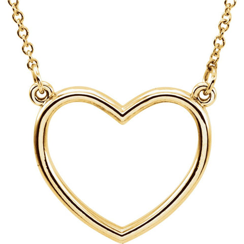 14k Yellow Gold 15.75x17mm Heart 16" Necklace