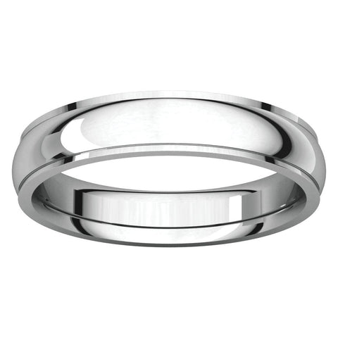14k White Gold 4mm Comfort Fit Edge Band , Size 6