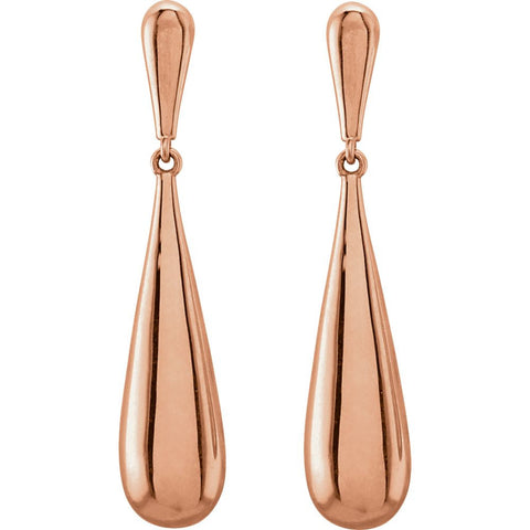 14k Rose Gold Pierced Style Earrings