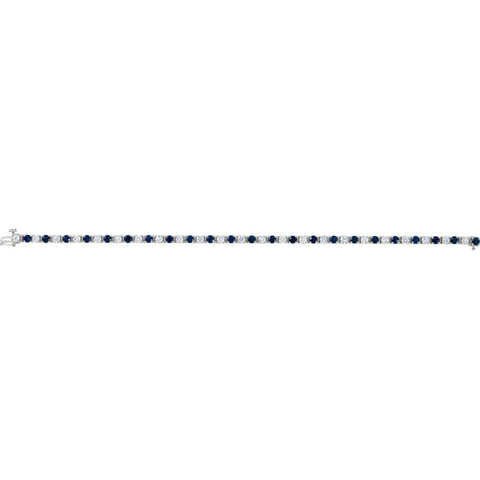 14k White Gold Blue Sapphire & 2 1/3 CTW Diamond Bracelet