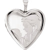 20.75x19.25 mm Child and Mother Heart Shaped Locket in Sterling Silver