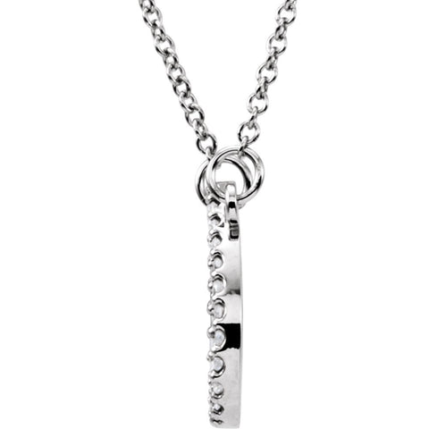 14k White Gold 1/8 CTW Diamond Teardrop 16" Necklace