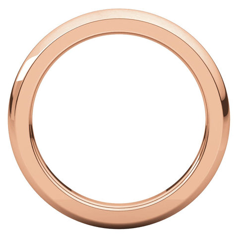 14k Rose Gold 3mm Heavy Comfort Fit Band, Size 7