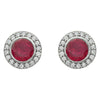Sterling Silver Red Cubic Zirconia Earrings