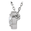 14k White Gold 1/5 CTW Diamond Halo-Style 16" Necklace