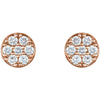 14k Rose Gold 3/8 CTW Diamond Cluster Earrings