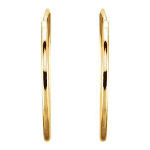14k Yellow Gold 20mm Endless Hoop Earrings