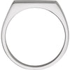 14k White Gold 15x11mm Men's Signet Ring, Size 11