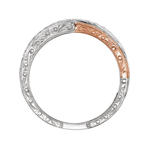 14k Rose Gold & White 1/5 CTW Diamond Anniversary Band, Size 6
