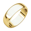 06.00 mm Half Round Band in 18K Yellow Gold ( Size 7 )