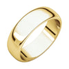 06.00 mm Half Round Band in 10K Yellow Gold ( Size 6.5 )