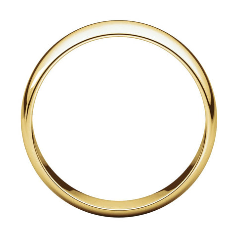 14k Yellow Gold 6mm Half Round Light Band, Size 8