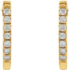 14k Yellow Gold 1/5 CTW Diamond Hoop Earrings
