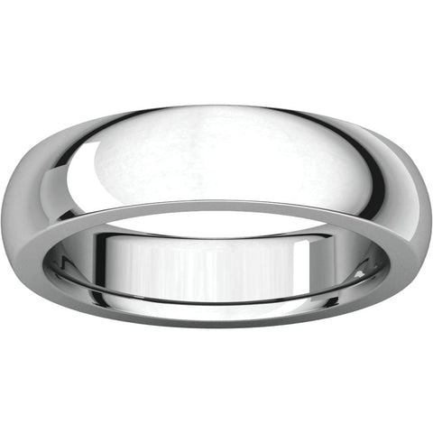 14k White Gold 5mm Heavy Comfort Fit Band, Size 5.5