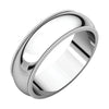 06.00 mm Milgrain Band in 14K White Gold ( Size 7 )