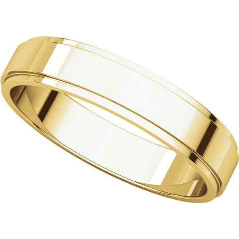 10k Yellow Gold 4mm Flat Edge Band, Size 7