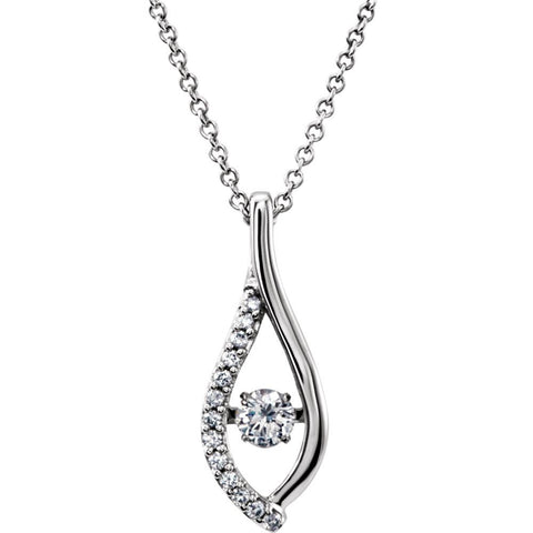 14k White Gold 1/4 CTW Diamond 16-18" Mystara® Necklace