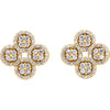 14k Yellow Gold 1/2 CTW Diamond Clover Earrings