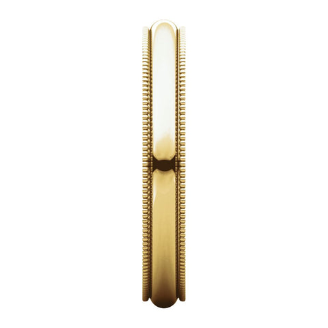 14k Yellow Gold 3mm Milgrain Band, Size 10