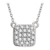 14k White Gold 1/6 ctw. Diamond Square Cluster 16-18-inch Necklace