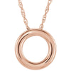 14k Rose Gold 13mm Circle 18-inch Necklace