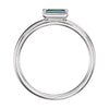 14k White Gold London Blue Topaz Stackable Ring, Size 7