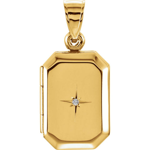 14k Yellow Gold .01 CT Diamond Locket