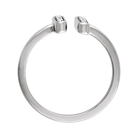 14k White Gold 1/10 CTW Diamond Vertical Bar Ring, Size 7