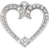 1/4 CTTW Diamond Heart Pendant Slide in 14k White Gold