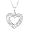 1/10 CTTW Diamond Heart 18-inch Necklace in Sterling Silver
