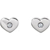 14k White Gold .06 CTW Diamond Heart Earrings