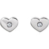 14k White Gold .06 CTW Diamond Heart Earrings