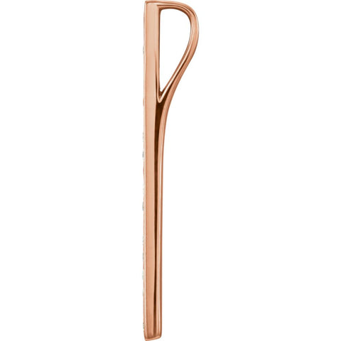 14k Rose Gold 1/5 CTW Diamond Vertical Bar Pendant