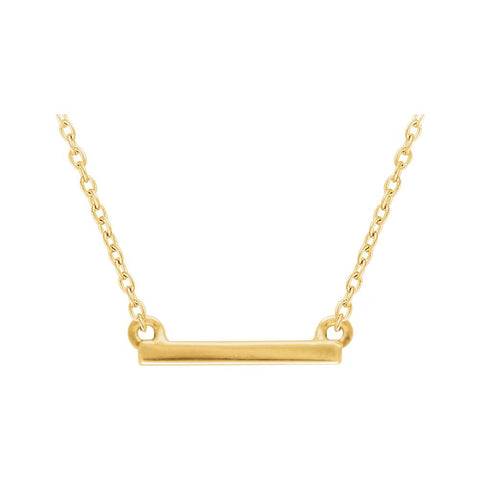 14k Yellow Gold Petite Bar 16-18" Necklace