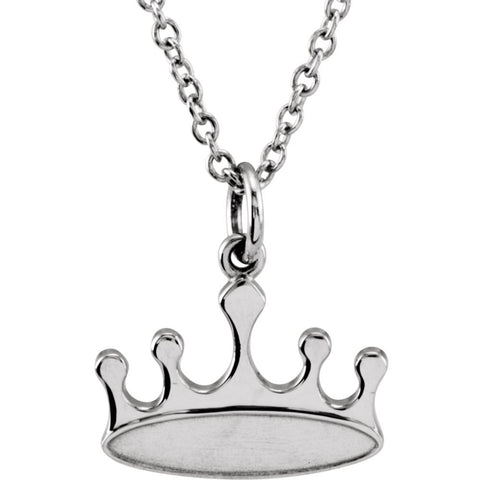 18k Yellow Gold Vermeil Tiny Posh Crown 16-18" Necklace