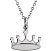 14K White Gold Crown 18-Inch Necklace