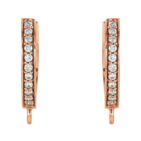 14k Rose Gold 1/10 CTW Diamond Accented Preset Click-In Earrings with Ring