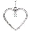 14K White Gold 0.04 CTW Diamond Heart Pendant