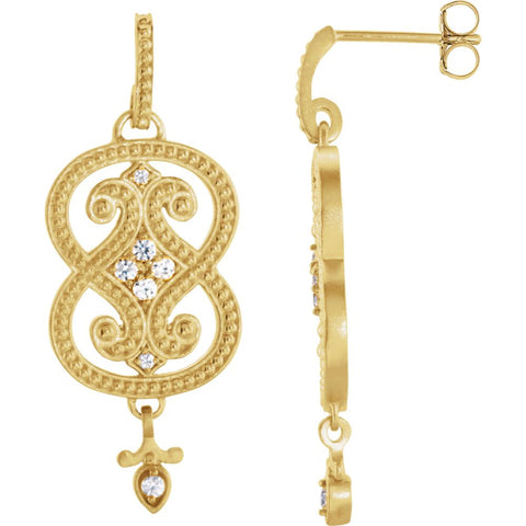 14k Yellow Gold Granulated Earrings