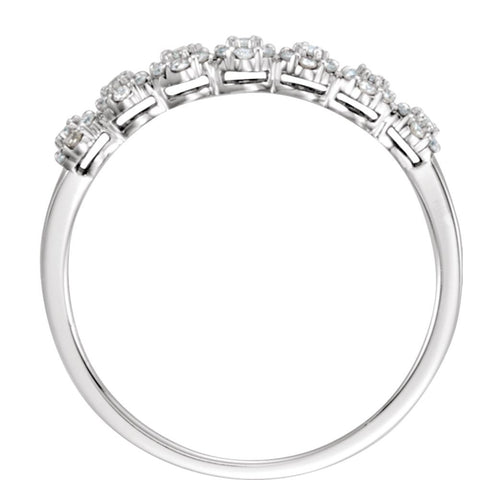 14k White Gold 1/5 CTW Diamond Ring, Size 7