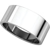 14k White Gold 8mm Flat Band, Size 5